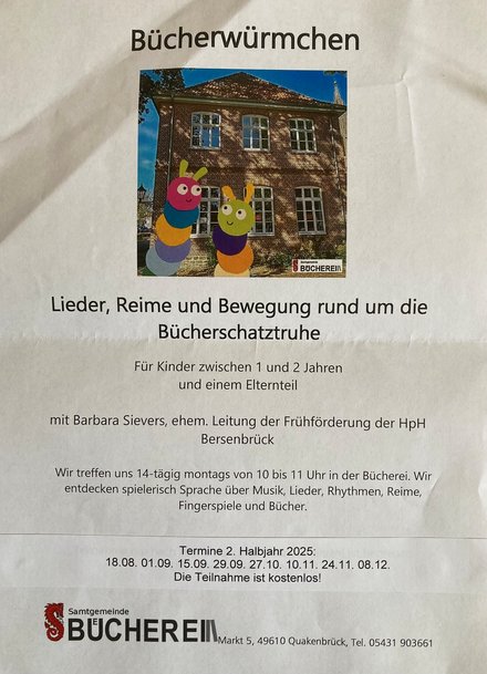 Plakat Bücherwürmchen