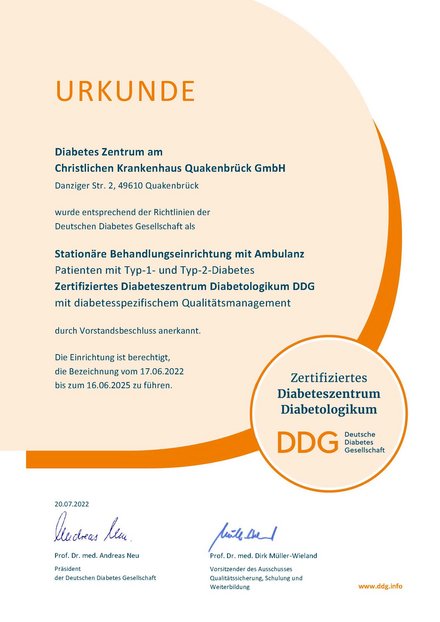 Urkunde Diabetilogikum